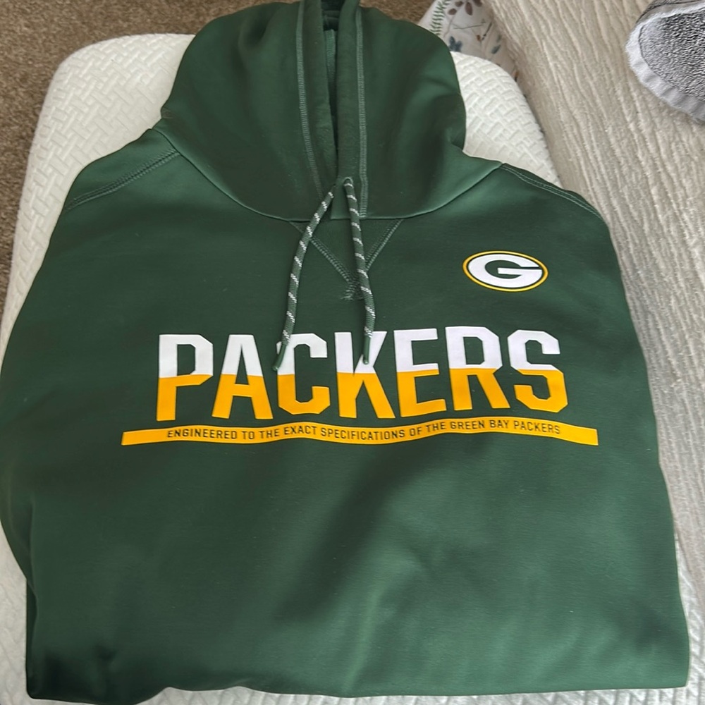 Nike Green Bay Packers hoodie.   Used condition with lots wear left